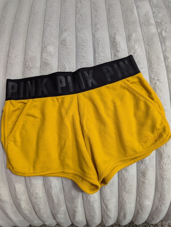 PINK Victoria's Secret Pants - PINK Yellow Shorts with Black Waistband